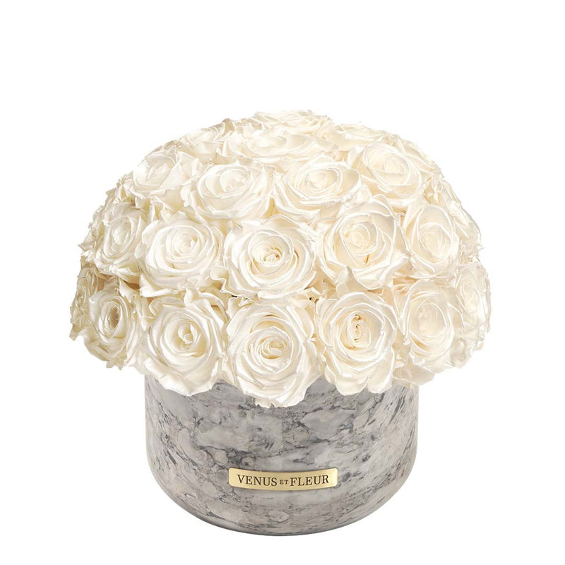 Gia Marble Vase Roses