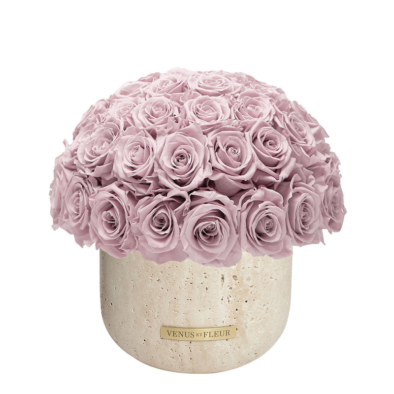Terre Travertine Vase Roses