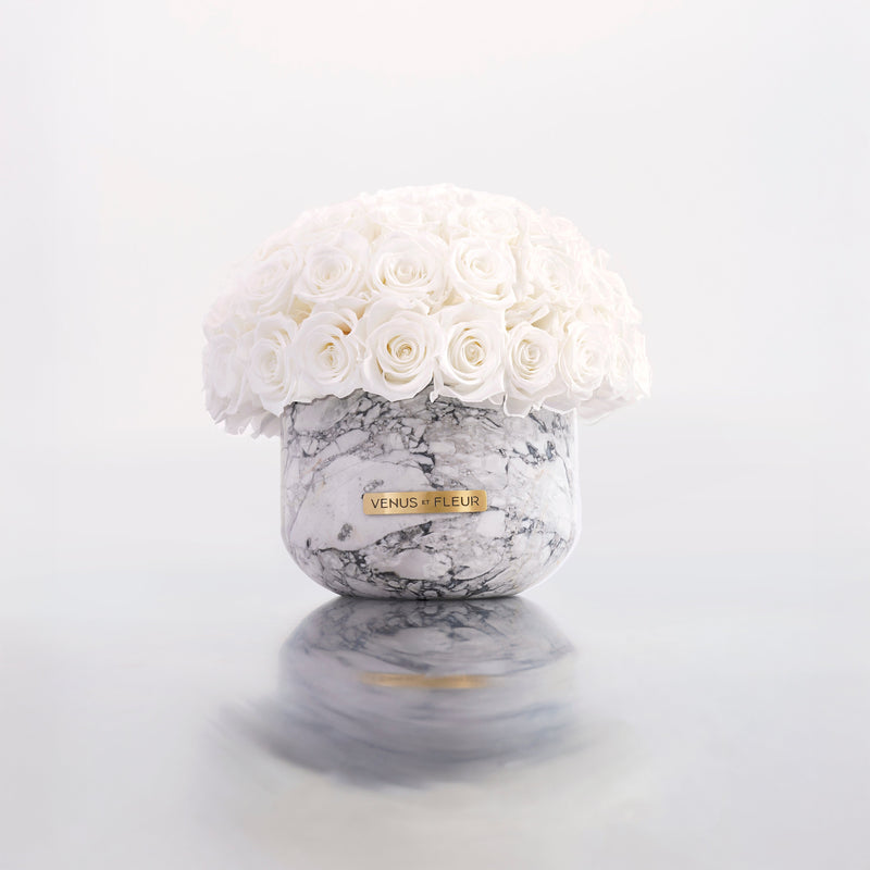 Gia Marble Vase Roses