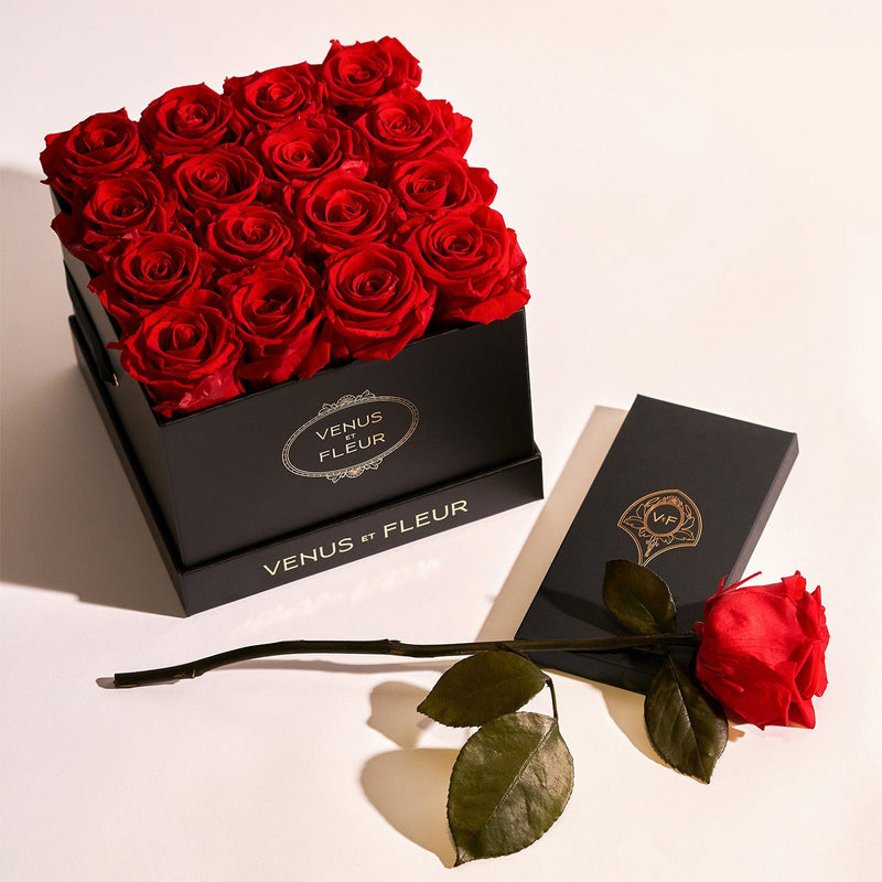Small Square Black Classic Roses