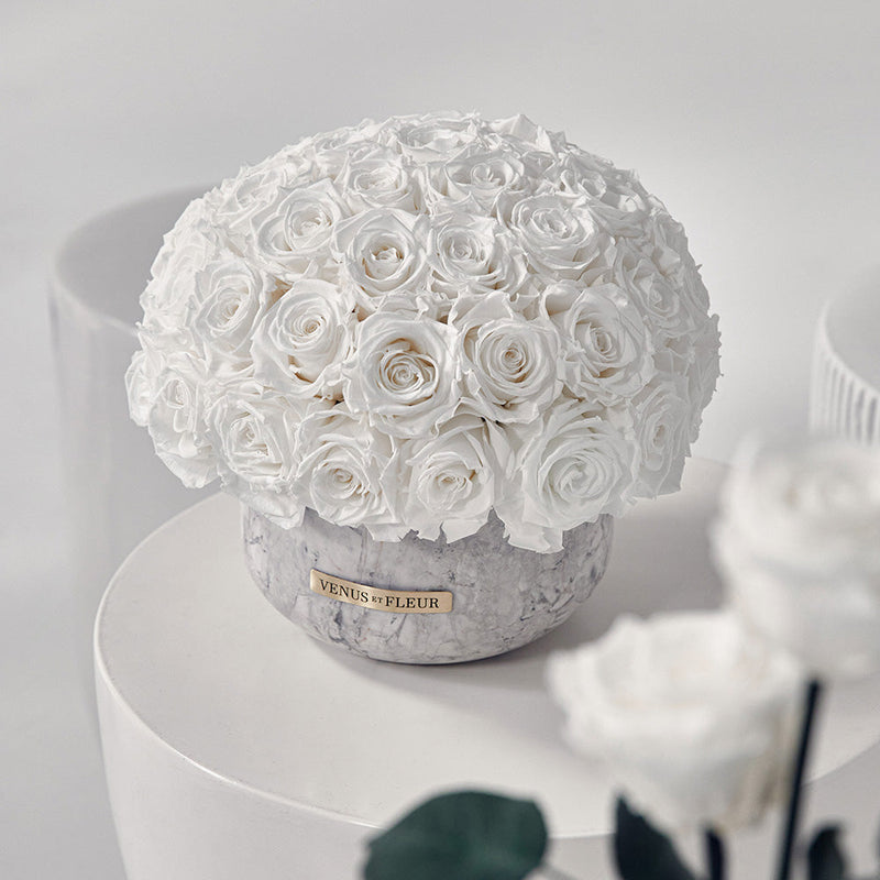Gia Marble Vase Roses