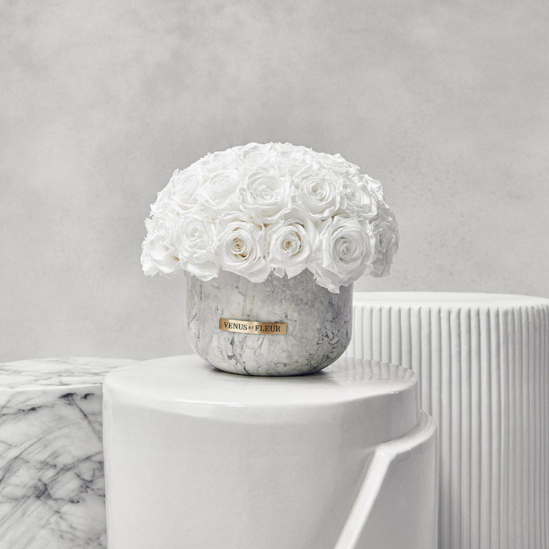 Gia Marble Vase Roses