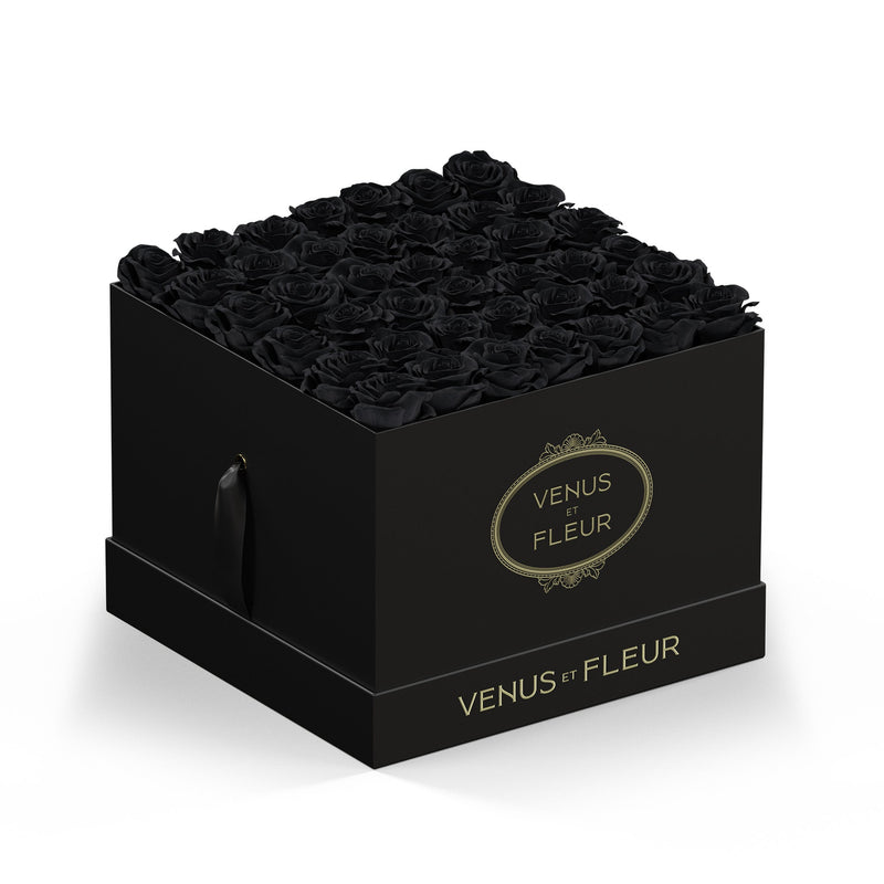 Large Square Black Classic Roses
