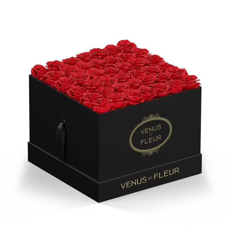 Large Square Black Classic Roses