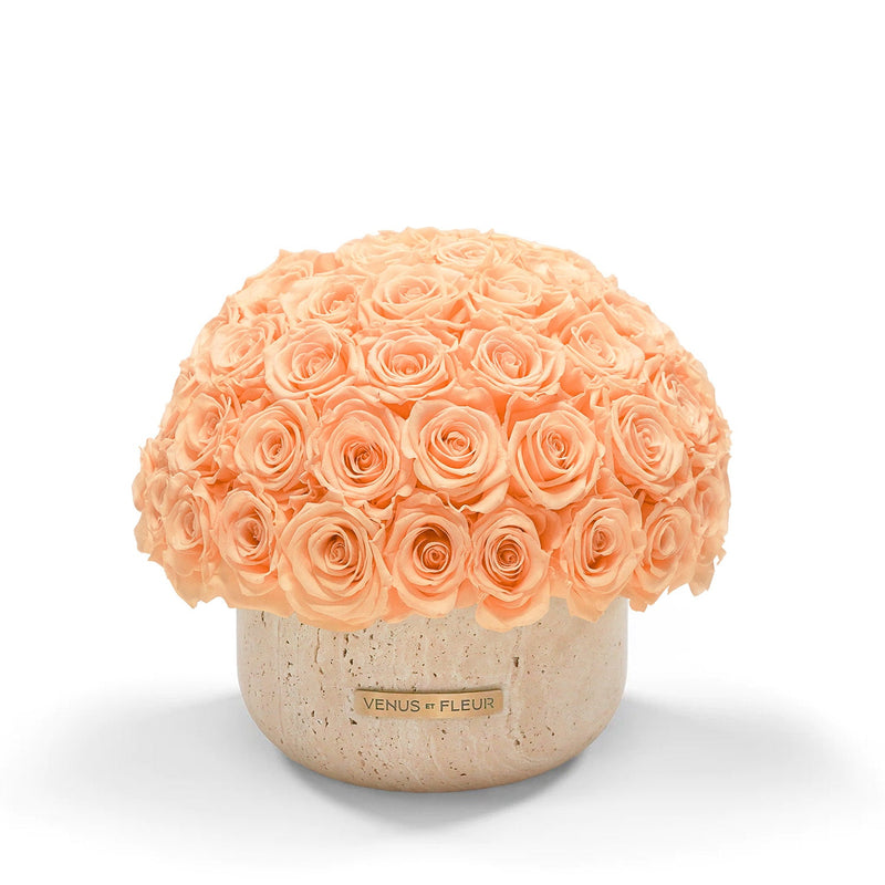 Terre Travertine Vase Roses