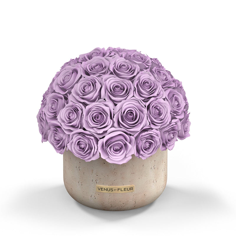 Terre Travertine Vase Roses