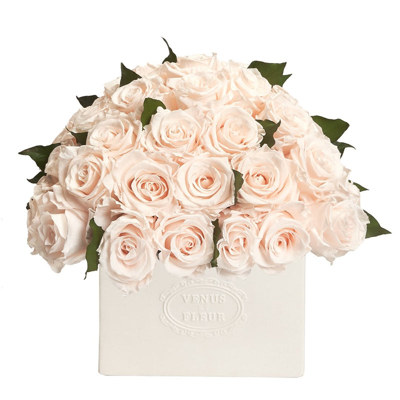 Allura Vase with Eternity® Roses and Eternity™ Hedera Leaves