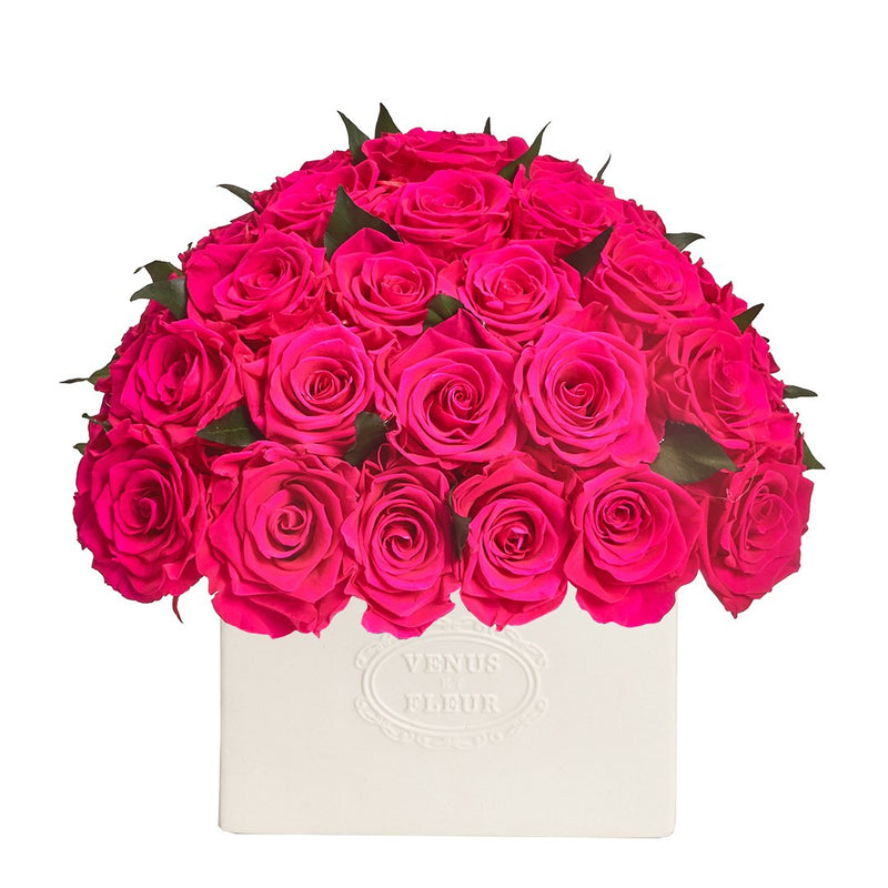 Allura Vase with Eternity® Roses and Eternity™ Hedera Leaves