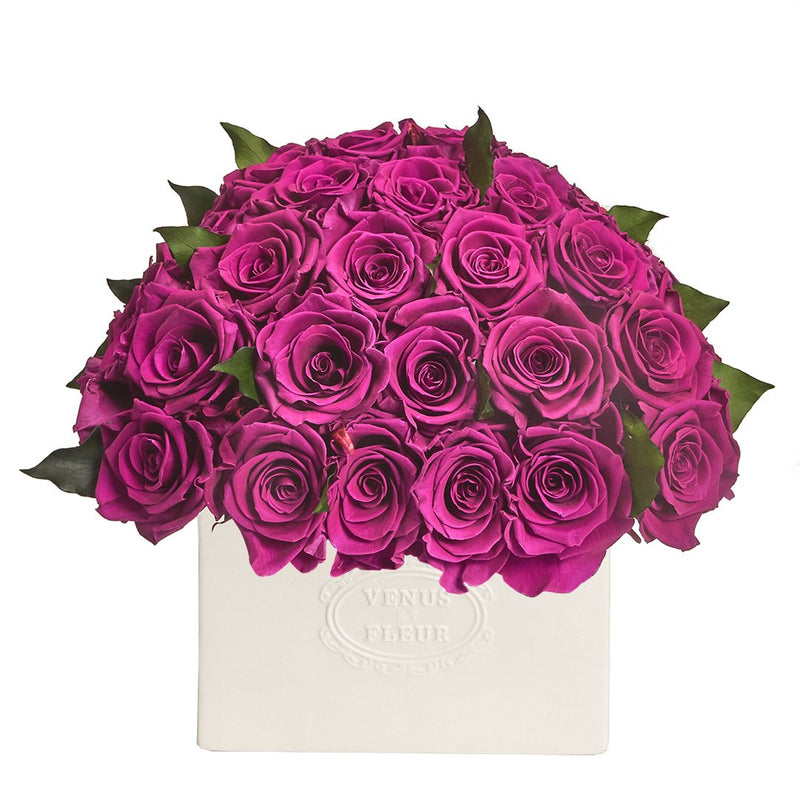 Allura Vase with Eternity® Roses and Eternity™ Hedera Leaves