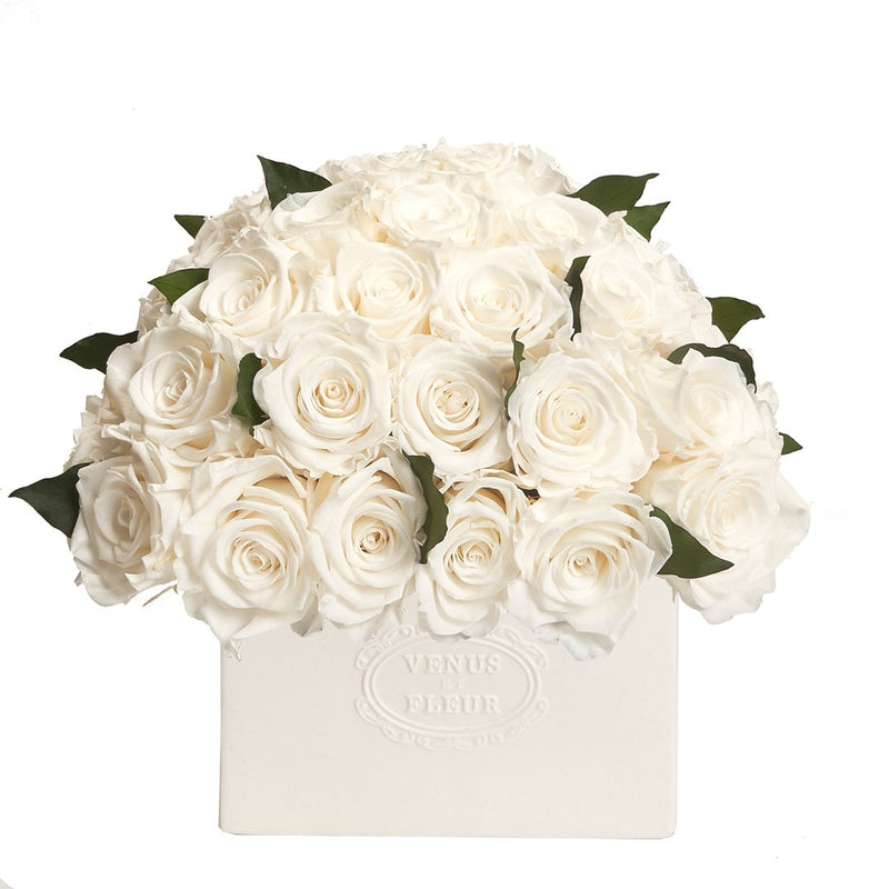 Allura Vase with Eternity® Roses and Eternity™ Hedera Leaves